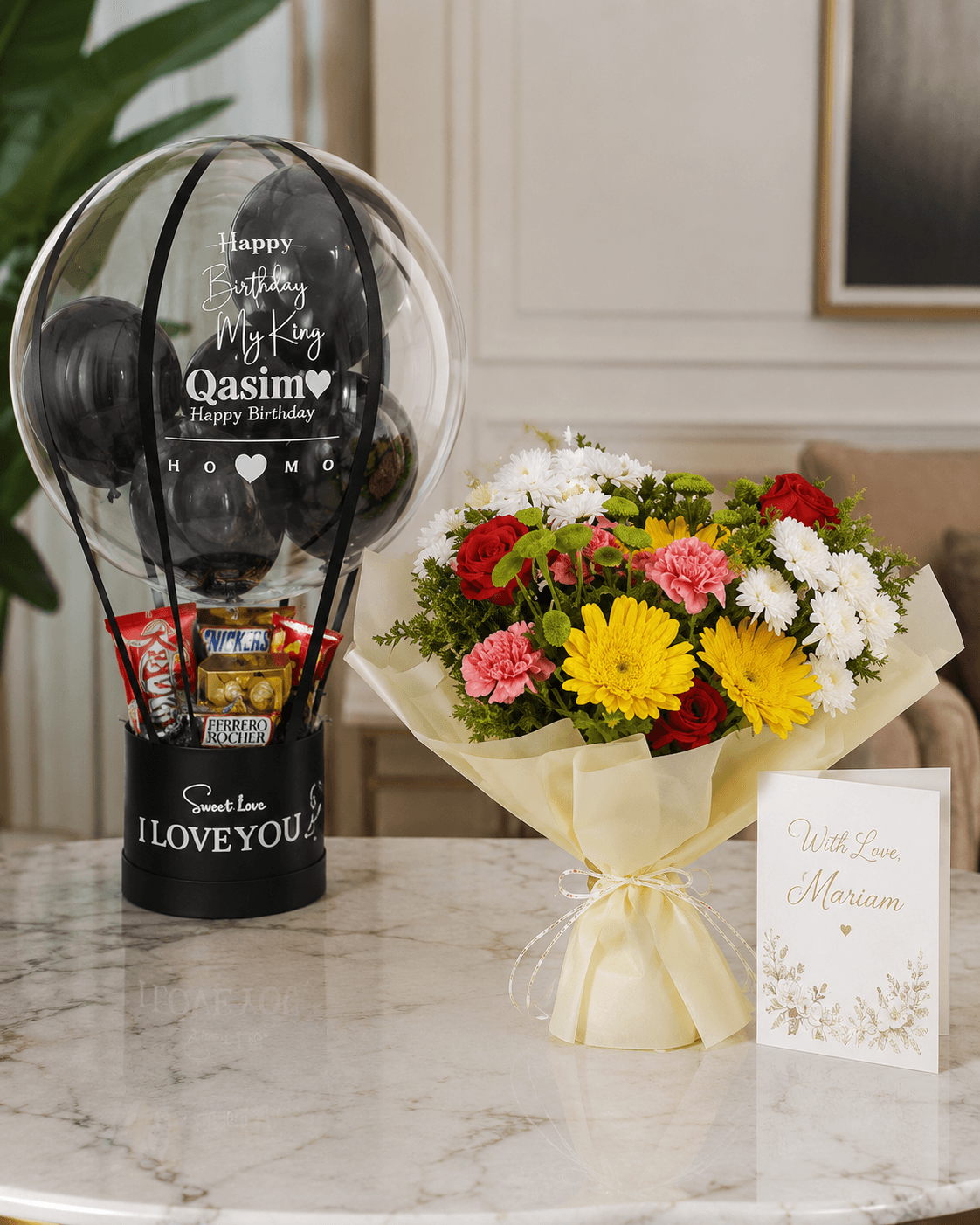 Trelluna ₦30,000 money bouquet with flower bouquet and customized card